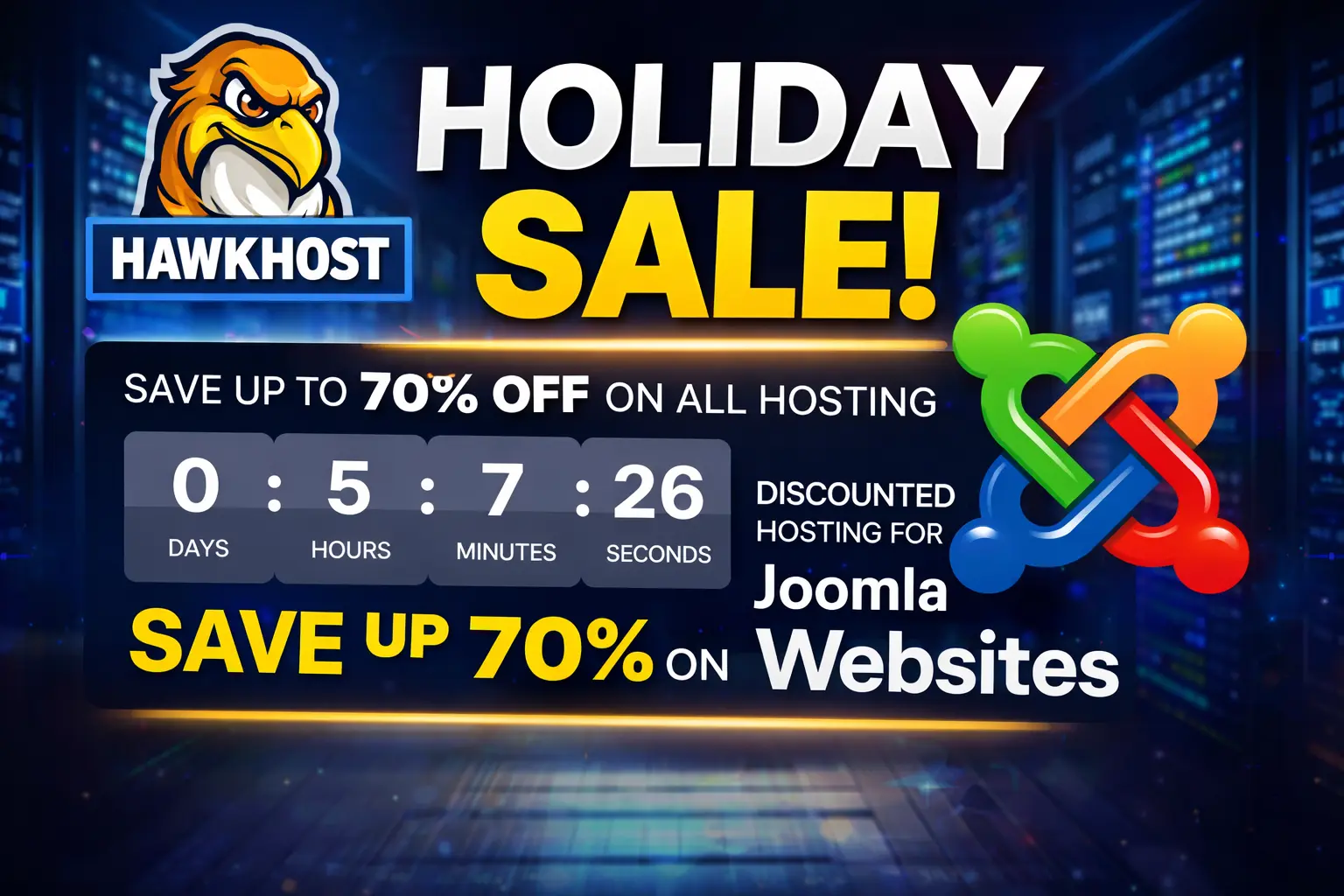 HawkHost Holiday Sale: Affordable High-Performance Hosting for Joomla Websites