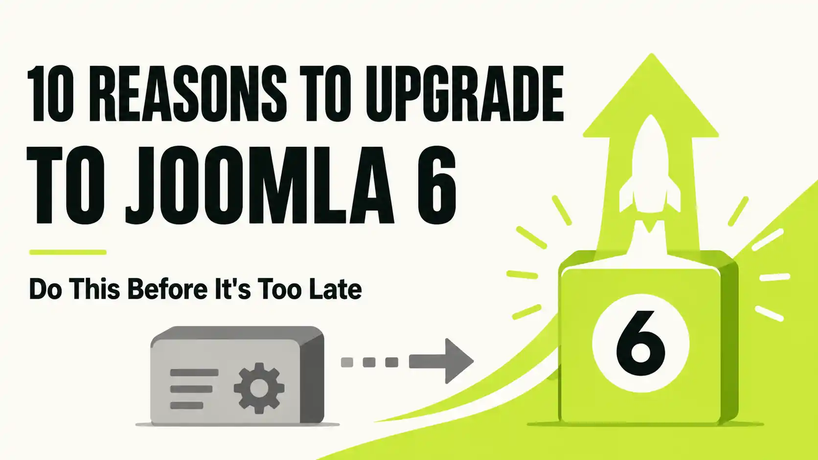 Comparison graphic listing Joomla 6 improvements over Joomla 5 in performance and interface