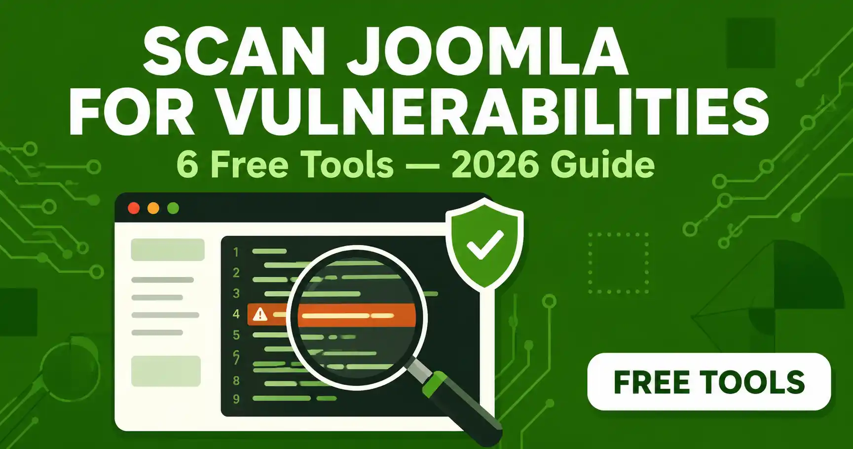 Automated vulnerability scan results for a Joomla installation