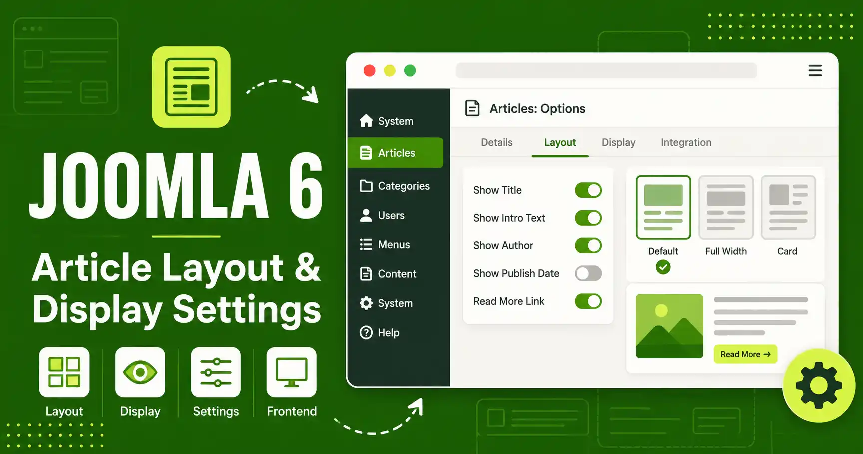 How to Configure Article Layout and Display Settings in Joomla 6 (Step-by-Step Guide)