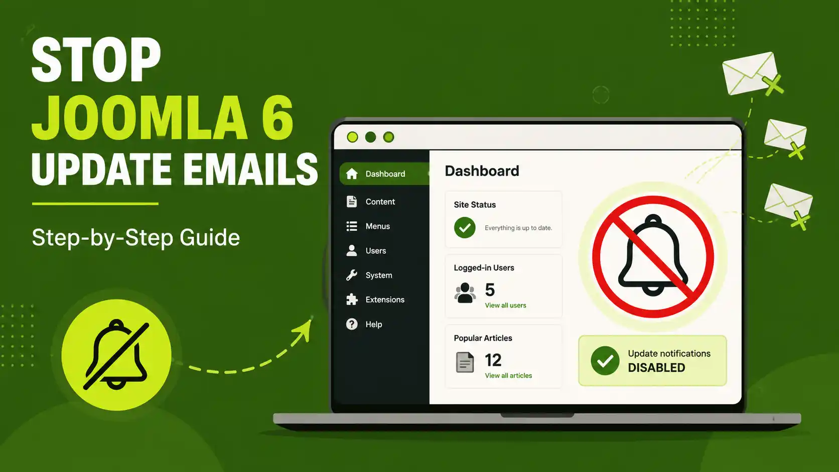 How to Disable Joomla 6 Update Notification Emails: Step-by-Step Guide (2026)