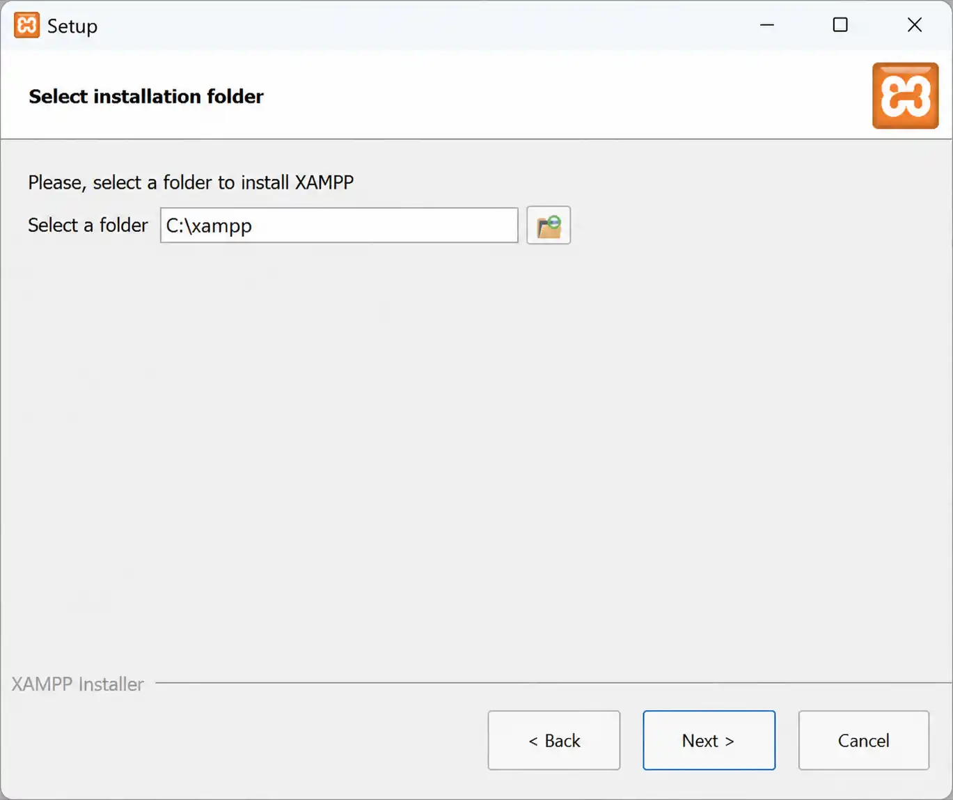 XAMPP installer folder
