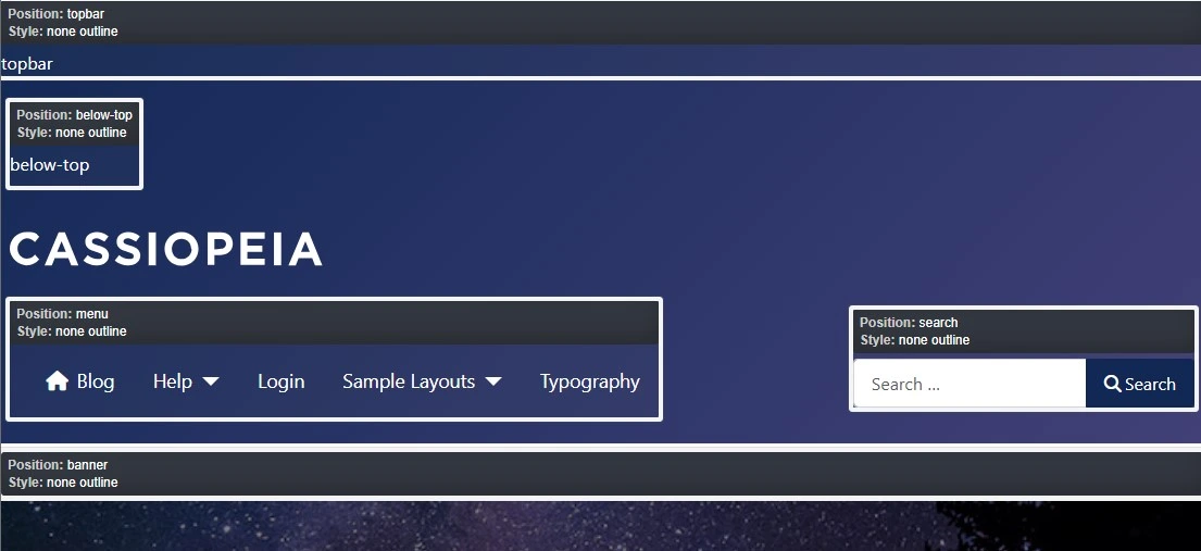Cassiopeia template layout