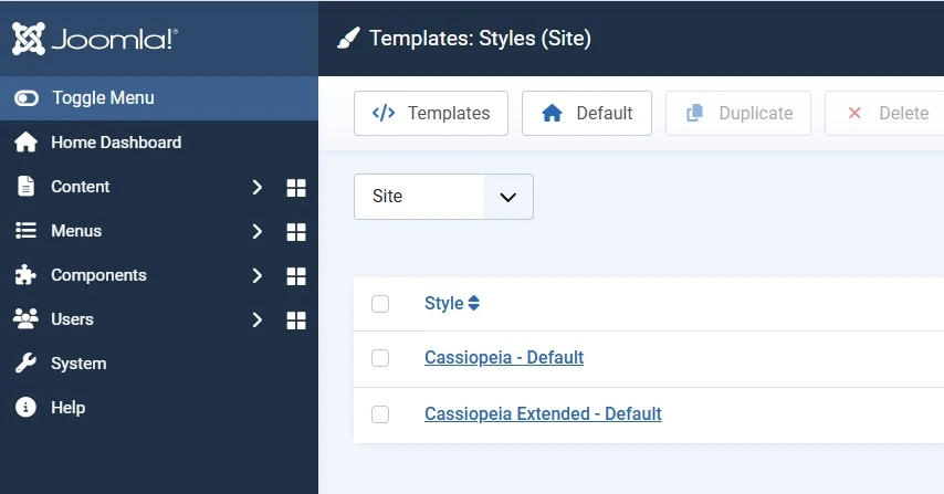 Cassiopeia and Cassiopeia Extended template styles
